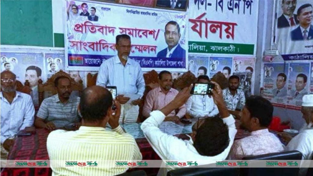 কাঁঠালিয়া উপজেলা বিএনপির সংবাদ সম্মেলন