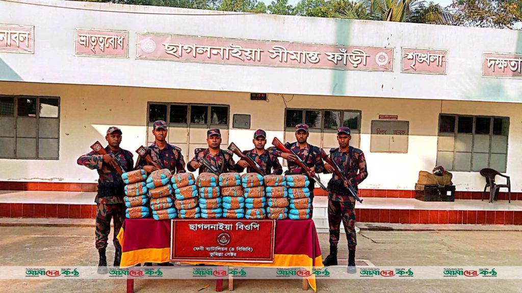 ফেনীতে গাঁজাসহ ভারতীয় মালামাল জব্দ