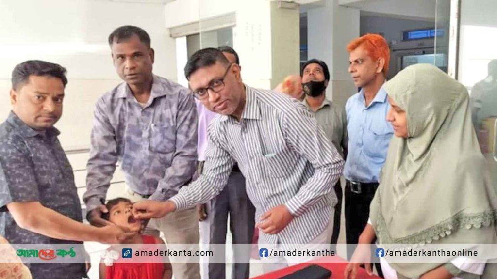 নাচোলে প্রচারনা ছাড়াই জাতীয় ভিটামিন 'এ' প্লাস ক্যাম্পেইন উদ্বোধন