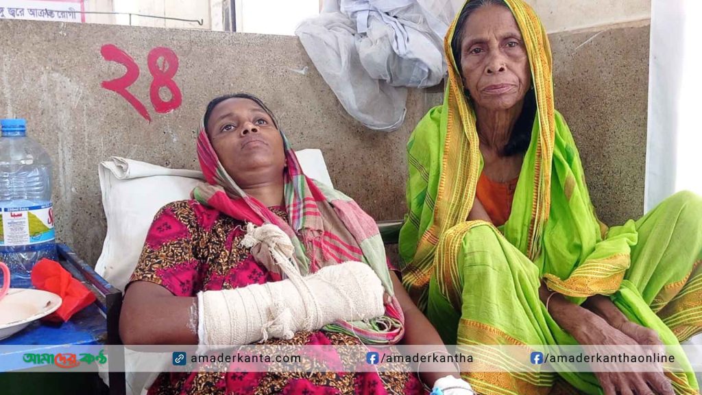 পিরোজপুরে ঘরে ঢুকে গৃহবধূকে কুপিয়ে জখম