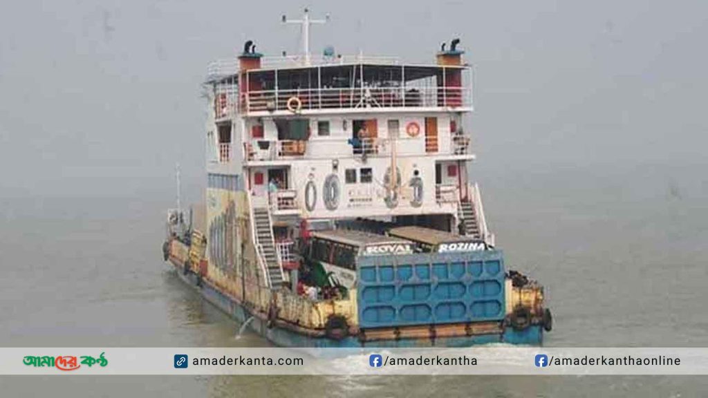 বৈরী আবহাওয়ায় দৌলতদিয়া-পাটুরিয়া নৌপথে ফেরি চলাচল বন্ধ