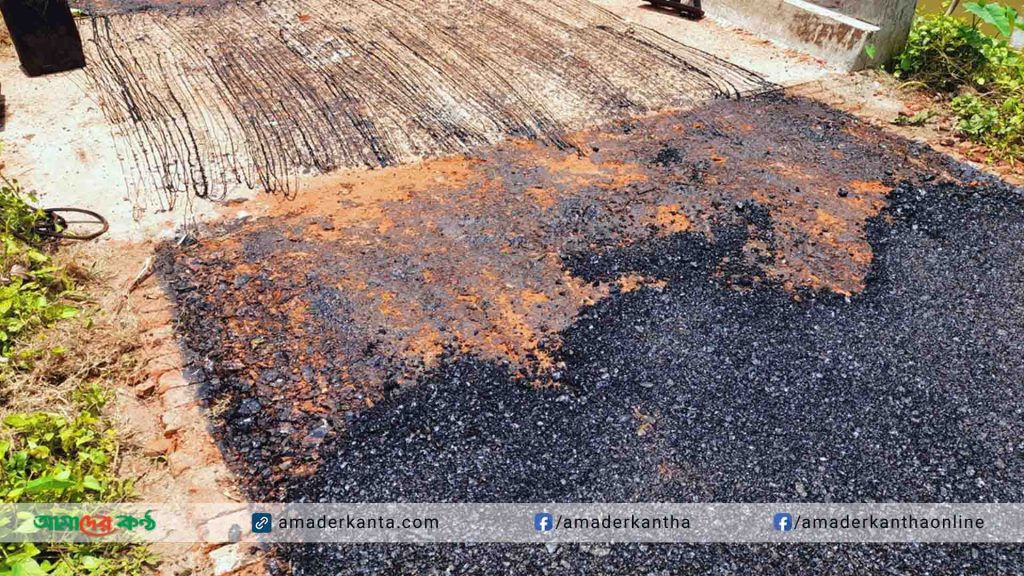 রাজাপুরে ৩৫ লাখ টাকার সড়ক সংস্কারে অনিয়মের অভিযোগ