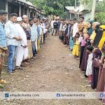 কলাপাড়ায় জমি বিরোধে আহত মিরনের বিচার চেয়ে মানববন্ধন
